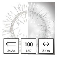 LED vánoční nano řetěz – ježek, 2,4 m, 3x AA, vnitřní, studená bílá, časovač (2)
