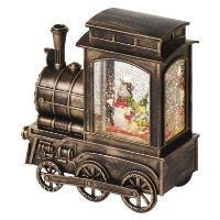 LED vánoční mašinka 17x16 cm, 3x AA, vnitřní, teplá bílá, časovač