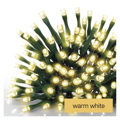 LED vánoční řetěz, 18 m, venkovní i vnitřní, teplá bílá, programy