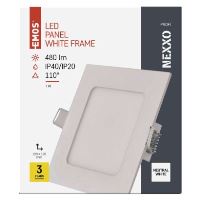 LED vestavné svítidlo NEXXO, čtvercové, bílé, 7W, neutrální bílá (7)