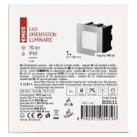 LED orientační vestavné svítidlo AMAL 80×80 1,5W neutr. bílá,IP65 (4)