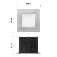 LED orientační vestavné svítidlo AMAL 80×80 1,5W neutr. bílá,IP65 (10)