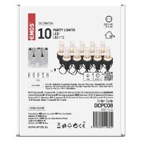 LED světelný řetěz – 10x párty žárovky, 4,5 m, venkovní i vnitřní, studená bílá (5)