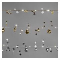 LED vánoční girlanda – šišky, 1,7 m, 2x AA, vnitřní, teplá bílá (12)