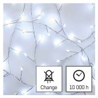 LED vánoční nano řetěz – ježek, 2,4 m, 3x AA, vnitřní, studená bílá, časovač (10)
