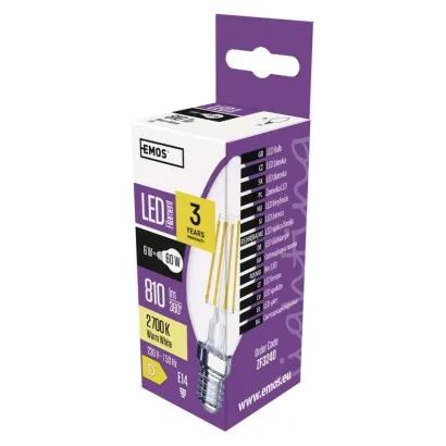 LED žárovka Filament svíčka / E14 / 6 W (60 W) / 810 lm / teplá bílá