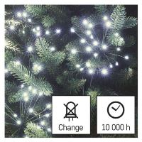 LED světelný řetěz - svítící trsy, nano, 5,2 m, vnitřní, studená bílá, časovač (10)