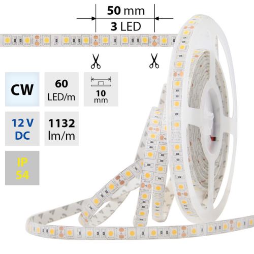 MCLED Pásek LED SMD studená bílá 14,4W/m 1195lm/m 6000K IP54