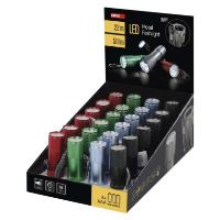 LED ruční kovová svítilna P3848A, 50 lm, 3× AAA, 24 ks, display box (9)