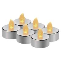 LED dekorace – čajová svíčka stříbrná, CR2032, vnitřní, vintage, 6 ks (7)