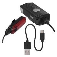 LED přední + zadní nabíjecí svítilna na kolo P3923, 90 lm (12)