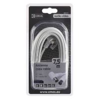 Anténní koaxiální kabel stíněný 7,5m - úhlová vidlice (1)