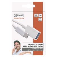 Datový OTG kabel USB-A 3.0 / USB-C 3.0  s funkcí redukce, 15 cm, bílý (2)
