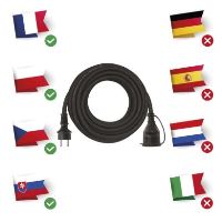 Venkovní prodlužovací kabel 10 m / 1 zásuvka / černý / guma-neopren / 230 V / 1,5 mm2 (2)