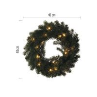 LED vánoční věnec, 40 cm, 2x AA, vnitřní, teplá bílá, časovač (7)