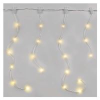 LED vánoční nano řetěz – rampouchy, 2,9 m, venkovní i vnitřní, teplá bílá, programy (5)