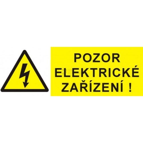 Samolepka POZOR elektric. zařízení 9x3,2