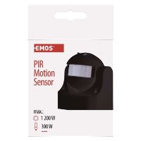 PIR senzor (pohybové čidlo) IP44 1200W, černý (4)
