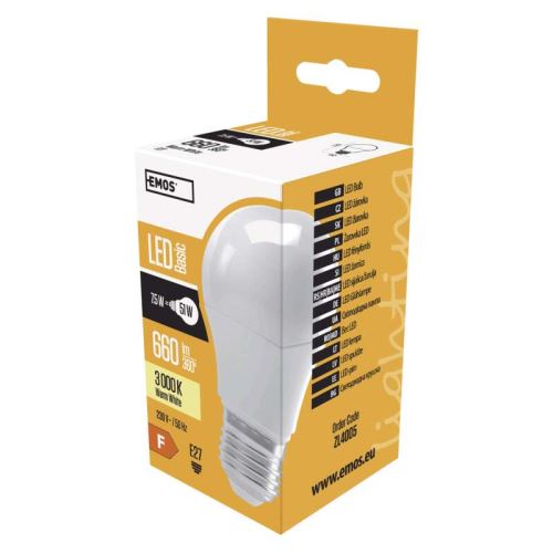 LED žárovka Basic A60 7,5W E27 teplá bílá