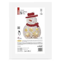 LED vánoční sněhulák dřevěný, 30 cm, 2x AA, vnitřní, teplá bílá, časovač (5)