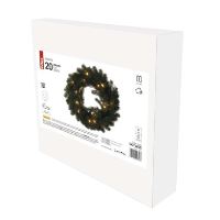 LED vánoční věnec, 40 cm, 2x AA, vnitřní, teplá bílá, časovač (2)