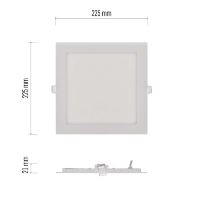 LED vestavné svítidlo NEXXO, čtvercové, bílé, 18W, neutrální bílá (3)