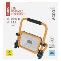 LED reflektor ACCO nabíjecí přenosný, 20W, žlutý, studená bílá (11)