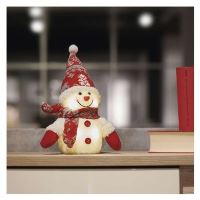 LED vánoční sněhulák svítící, 25 cm, 3x AAA, vnitřní, teplá bílá (3)