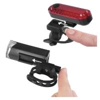 LED přední + zadní nabíjecí svítilna na kolo P3923, 90 lm (14)
