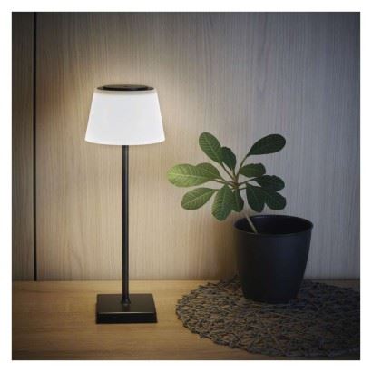 LED stolní lampa KATIE, nabíjecí, černá