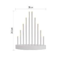 LED svícen bílý, 24,5 cm, 3x AA, vnitřní, teplá bílá, časovač (10)