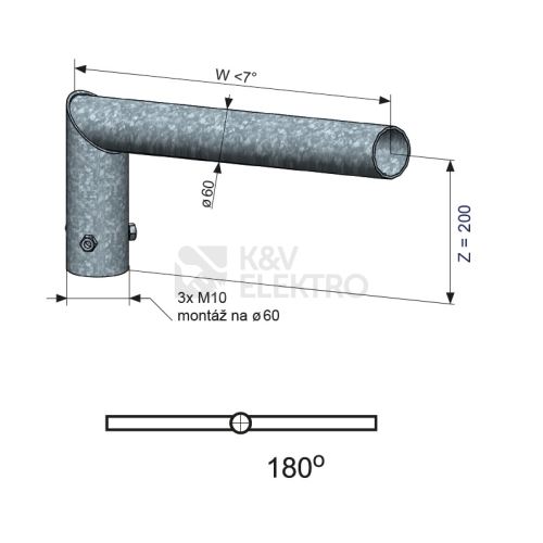 KOOPERATIVA Výložník SK 2-1250/180 žárový zinek
