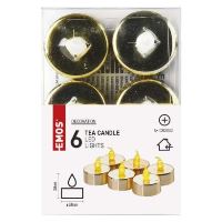 LED dekorace – čajová svíčka zlatá, CR2032, vnitřní, vintage, 6 ks (5)