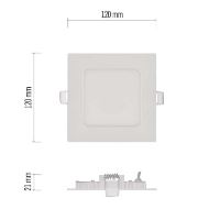LED vestavné svítidlo NEXXO, čtvercové, bílé, 7W, neutrální bílá (3)