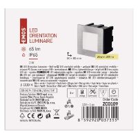 LED orientační vestavné svítidlo AMAL 80×80, 1,5W teplá bílá,IP65 (4)
