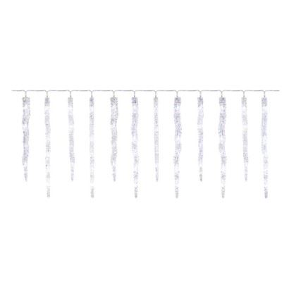 LED vánoční girlanda - rampouchy, 12 ks, 3,6 m, venkovní i vnitřní, studená bílá