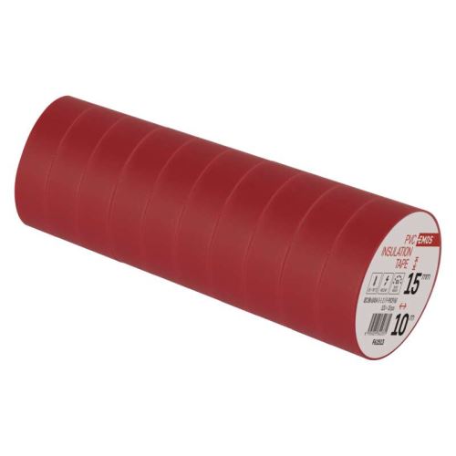 Izolační páska 211 PVC 15mm/10m červená
