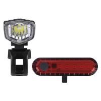 LED přední + zadní nabíjecí svítilna na kolo P3923, 90 lm (1)