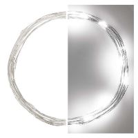 LED vánoční nano řetěz, 1,9 m, 2x AA, vnitřní, studená bílá, časovač (6)