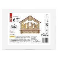 LED vánoční betlém dřevěný, 15 cm, 2x AA, vnitřní, teplá bílá, časovač (5)