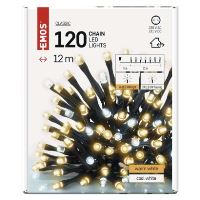LED vánoční řetěz blikající, 12 m, venkovní i vnitřní, teplá/studená bílá, časovač (8)