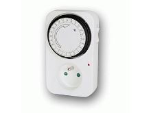 ELEKTROBOCK Hodiny spínací ZS10 Analogové se zásuvkou denní 3500W 16A 230V IP20 (1)