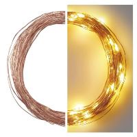 LED vánoční nano řetěz měděný, 10 m, venkovní i vnitřní, teplá bílá, časovač (6)