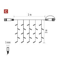 Standard LED spojovací vánoční řetěz – záclona, 1x2 m, venkovní, studená bílá (3)