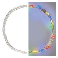 LED vánoční nano řetěz, 1,9 m, 2x AA, vnitřní, multicolor, časovač (7)