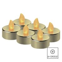 LED dekorace – čajová svíčka zlatá, CR2032, vnitřní, vintage, 6 ks (4)