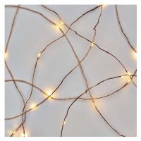 LED vánoční nano řetěz měděný, 4 m, venkovní i vnitřní, teplá bílá, časovač (7)