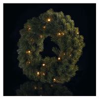 LED vánoční věnec, 40 cm, 2x AA, vnitřní, teplá bílá, časovač (6)
