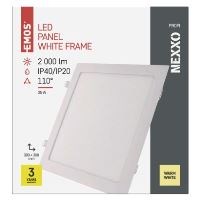 LED vestavné svítidlo NEXXO, čtvercové, bílé, 25W, teplá bílá (7)