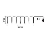 LED vánoční girlanda – 10x rampouch, 3,6 m, venkovní i vnitřní, studená bílá (2)
